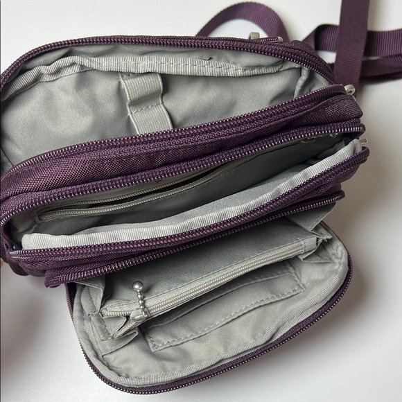 Baggallini Trifecta RDFID Wallet Purple Crossbody Bag - Picture 5 of 8